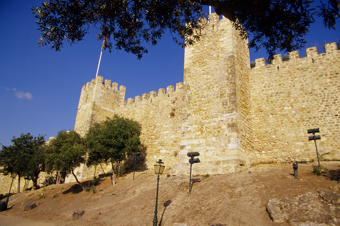 View of Castle of Sao Jorge in Portugal