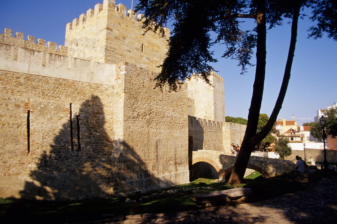 Entrance of Sao Jorge castle in Portugal