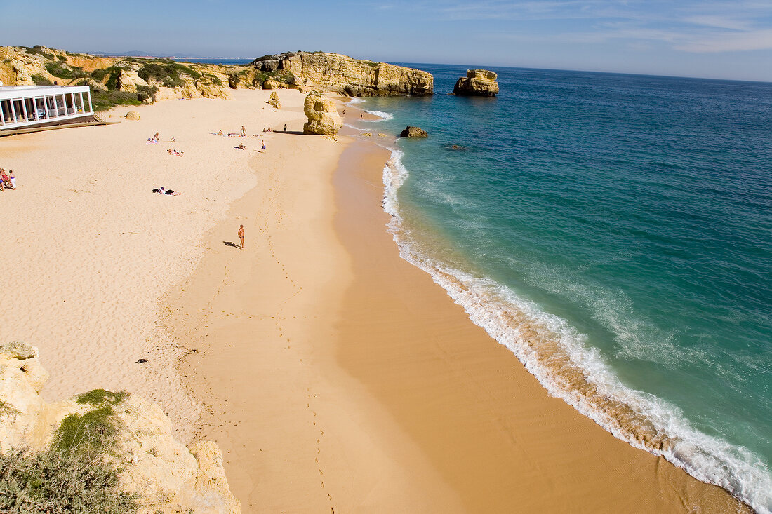 View of Sao Rafael beach in Albufeira, Portugal