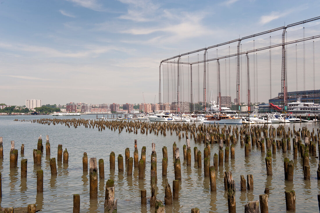 Old pier in sea at Meatpacking District, New York, USA