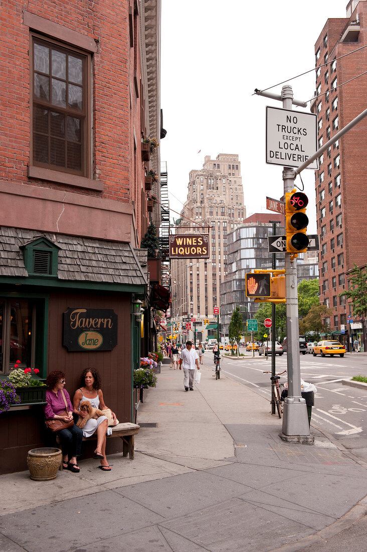 People at crossroad in Meatpacking District, New York, USA