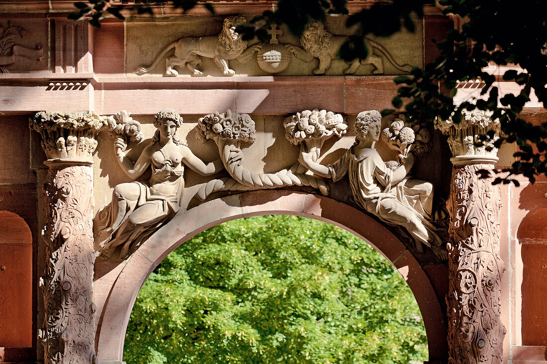 Interior of Heidelberg, Germany Castle entrance in Germany