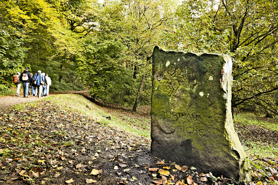 View of stones and Philosophers tourists on road in Heidelberg, Germany