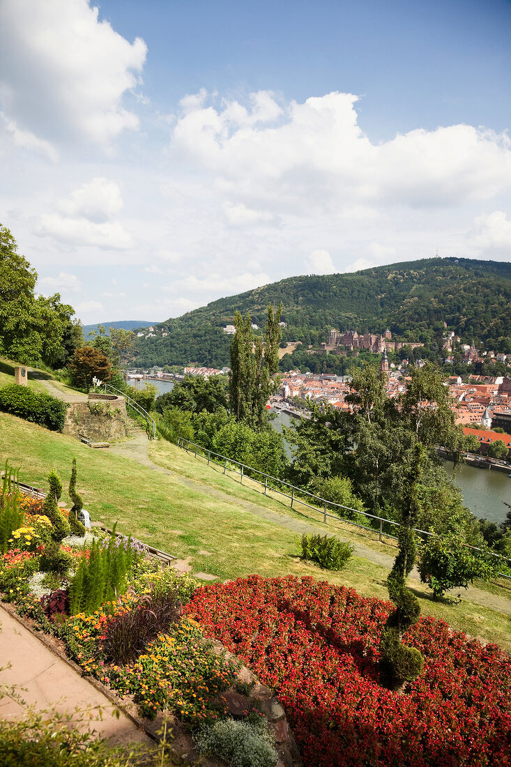 Heidelberg: Philosophengarten am Philosophenweg, Stadtblick