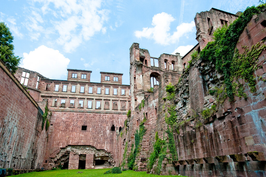 View of Heidelberg Castle ruins in Germany