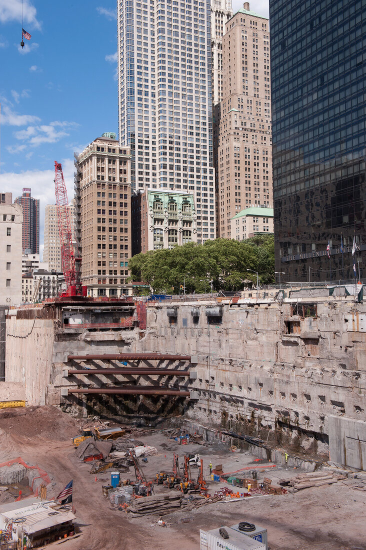 Construction work going on in Ground Zero site in New York, USA