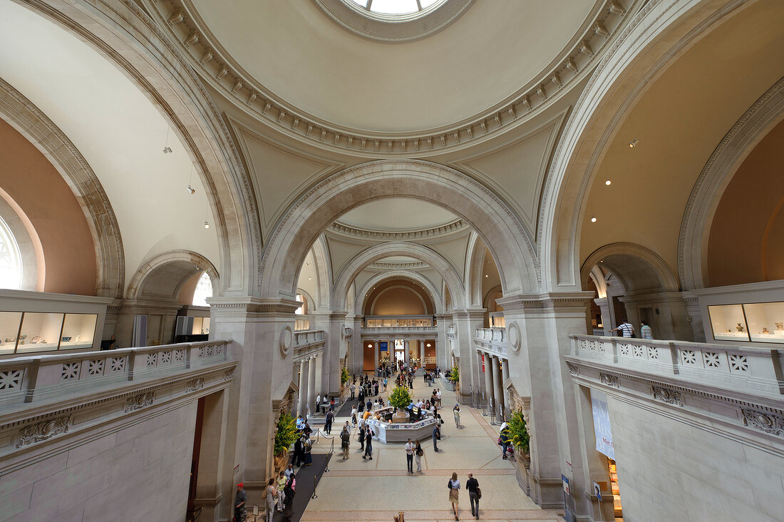 View of people at Metropolitan Museum, New York, USA