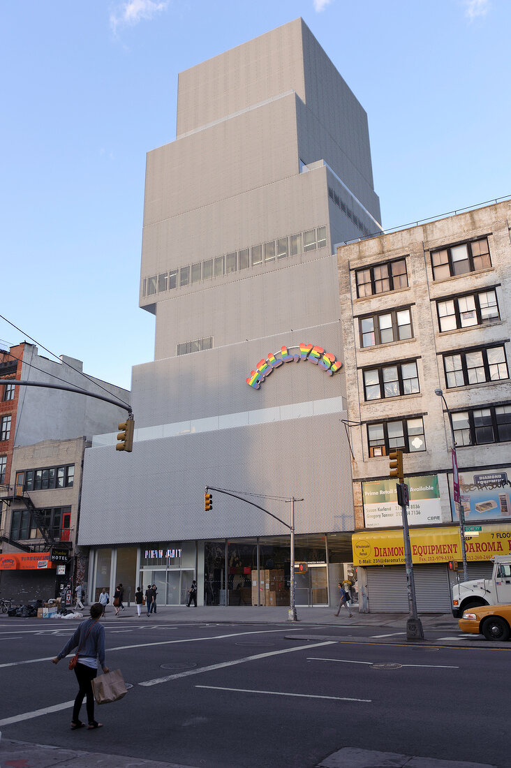 View of New Museum with frontage to road, New York, USA