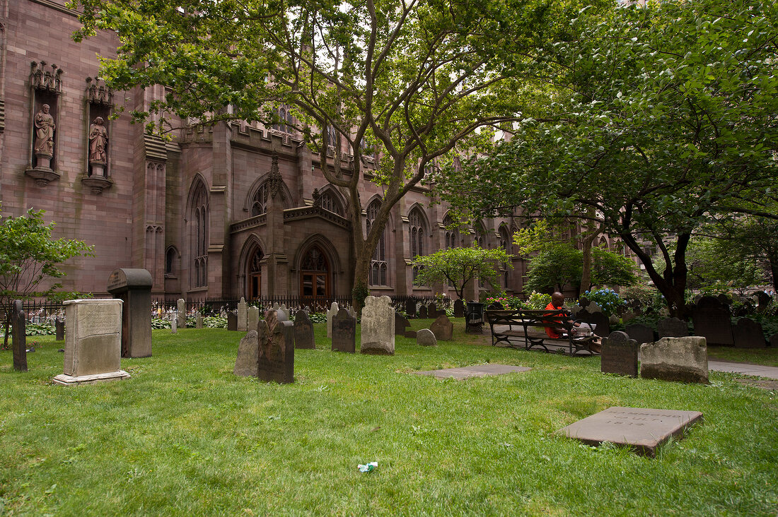 Cemetery of Trinity Church in Wall Street, Manhattan, New York, USA