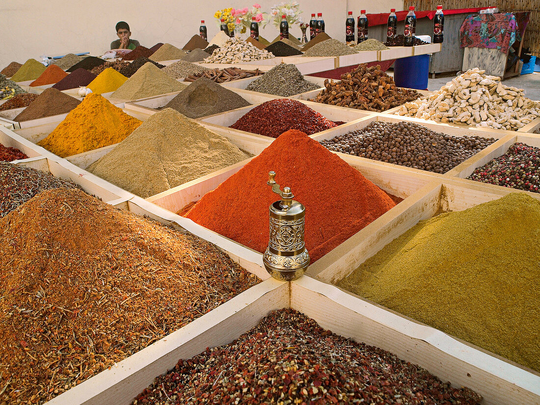 Close-up of spices in market, Antalya
