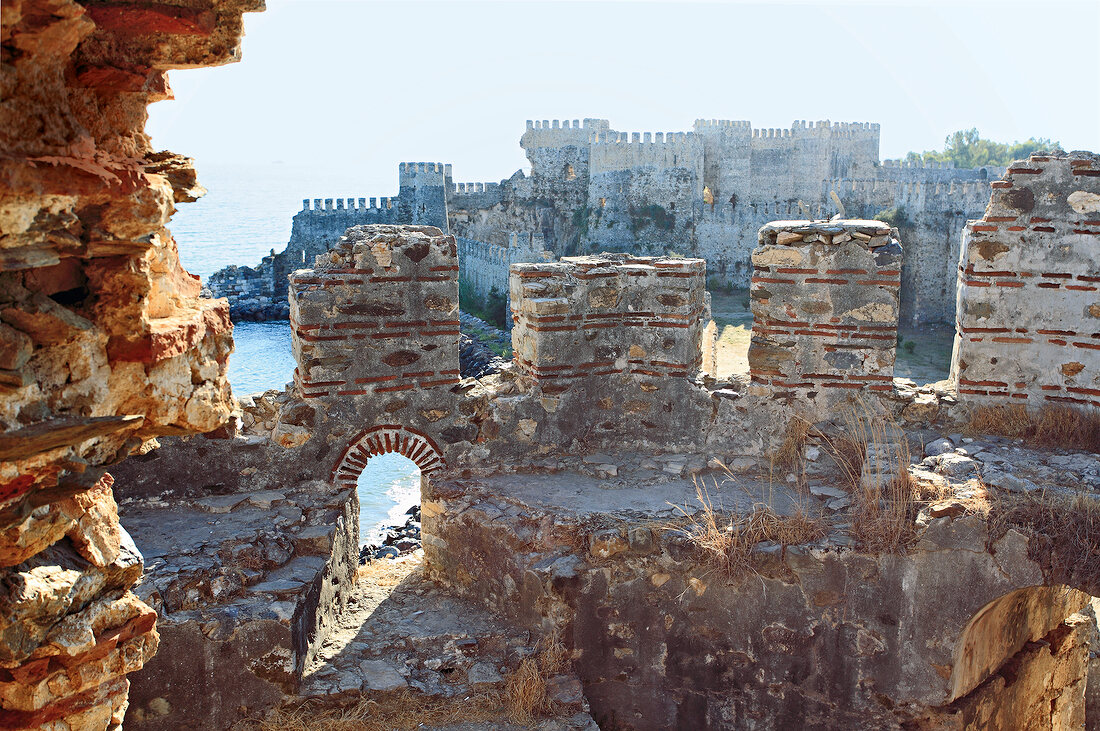 View of Mamure castle ruins, Anamur, Turkey