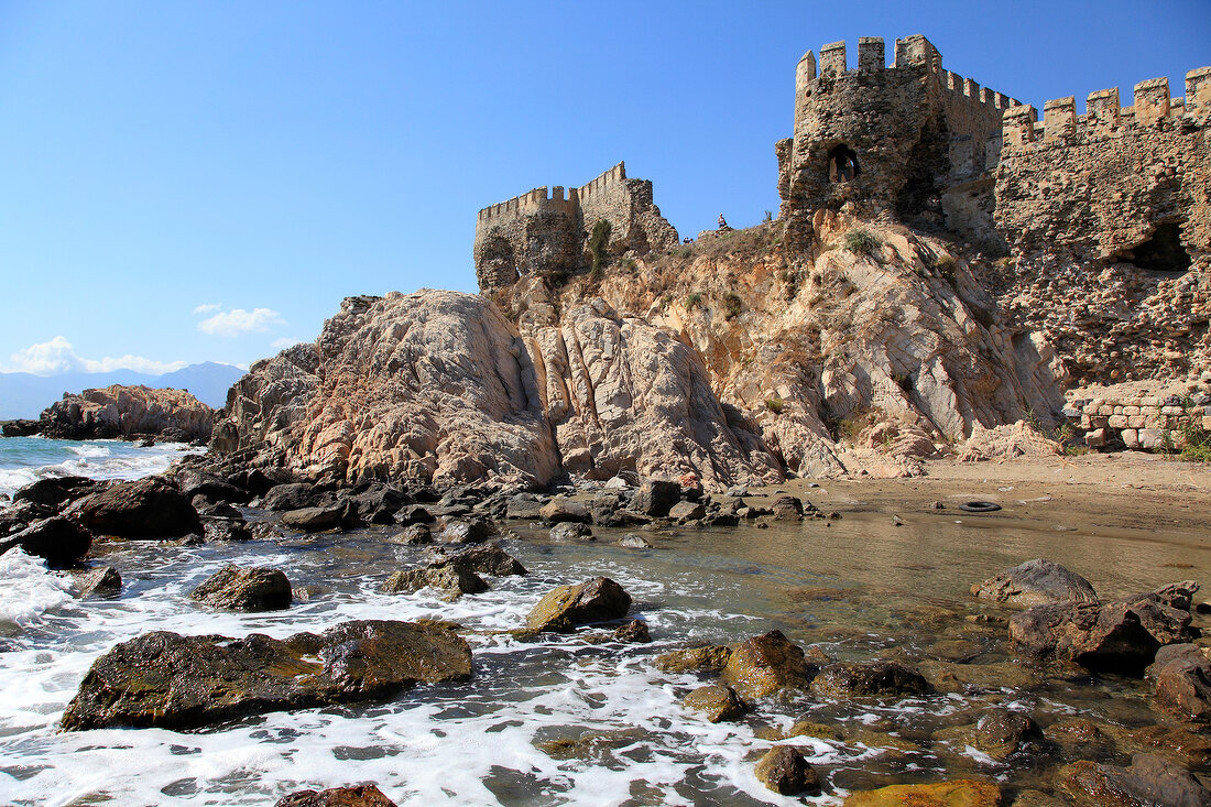 Ruins of Mamure Castle in Anamur, Mersin Province, Turkey