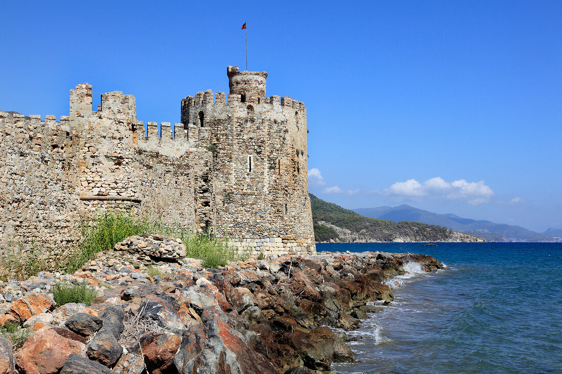 View of Mamure Castle in Anamur, Mersin Province, Turkey