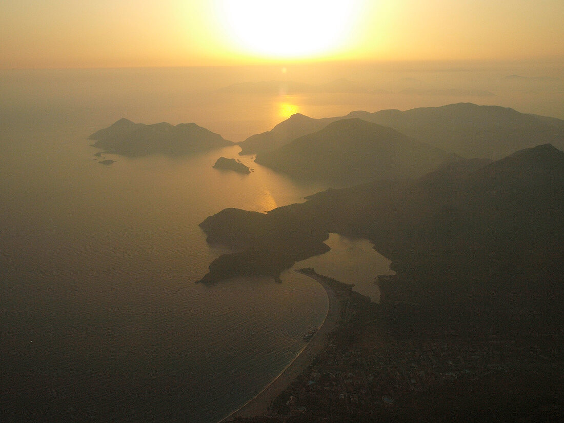 View of sea at sunset in Oludeniz, Aegean, Turkey