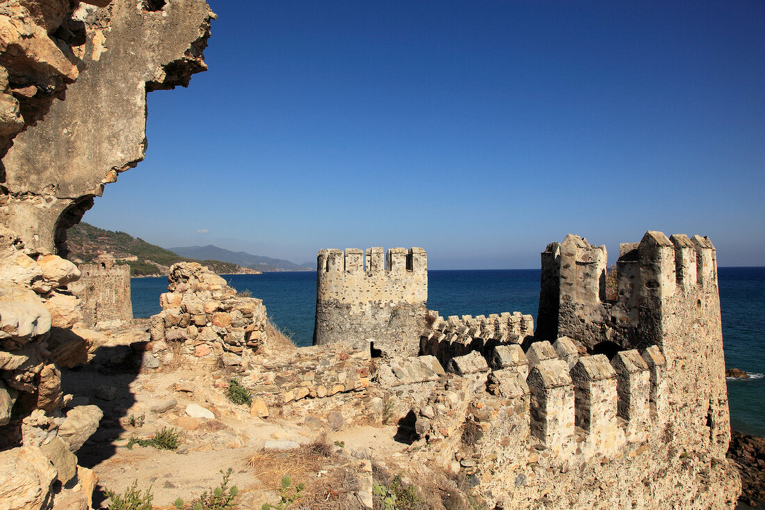 Tower of Mamure Castle in Anamur, Mersin Province, Turkey