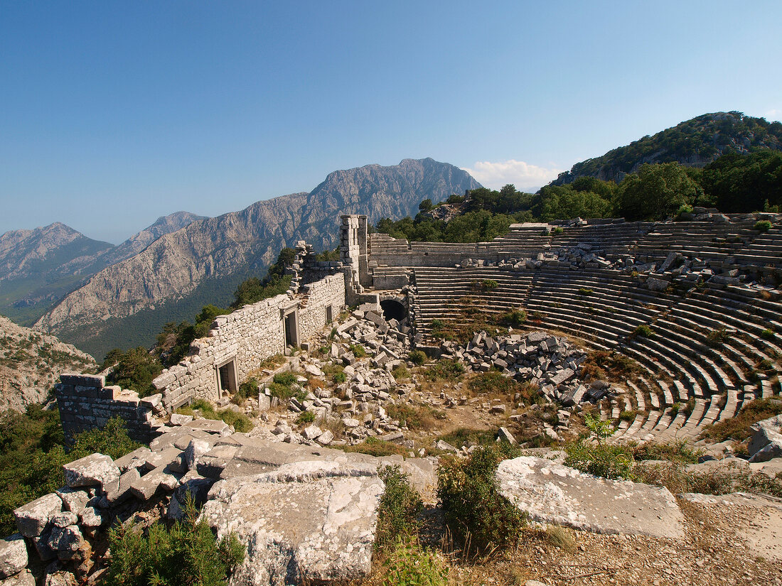 Termessos: Theater, Überreste, Touristen