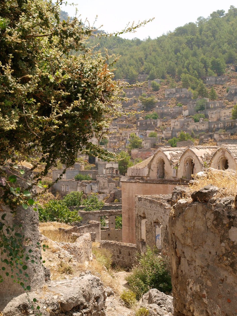 View of abandoned city of Kayakoy, Turkey