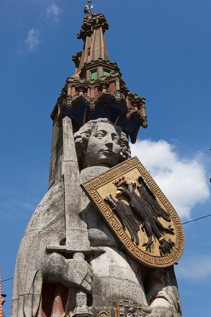 Bremen Roland statue at market square in Bremen, Germany