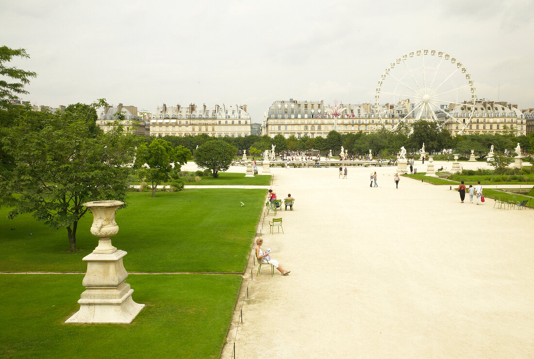 View of Tuileries Garden in front of Roue de Paris, Paris, France