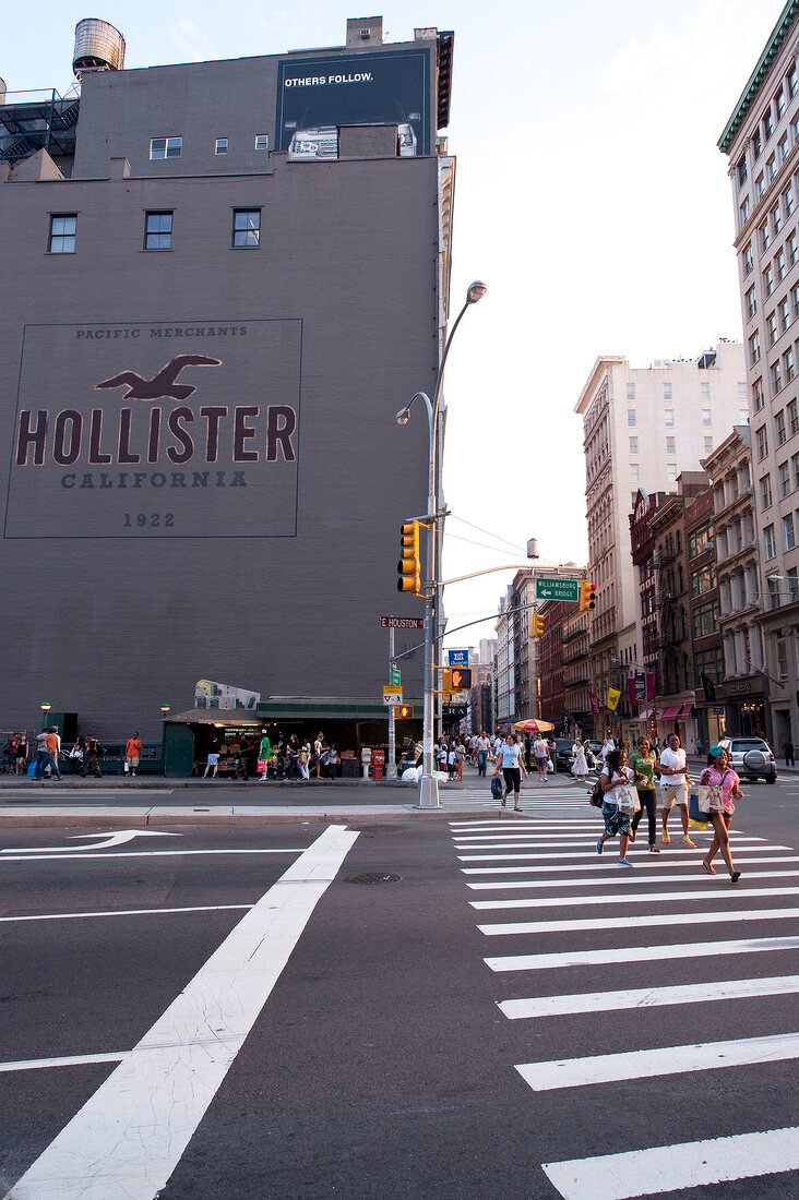 Hollister models posing at SoHo in New York, USA