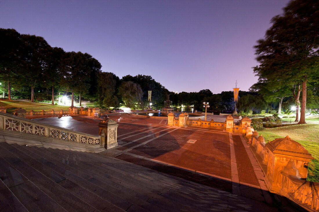 View of Bethesda Terrace in Central Park at New York, USA