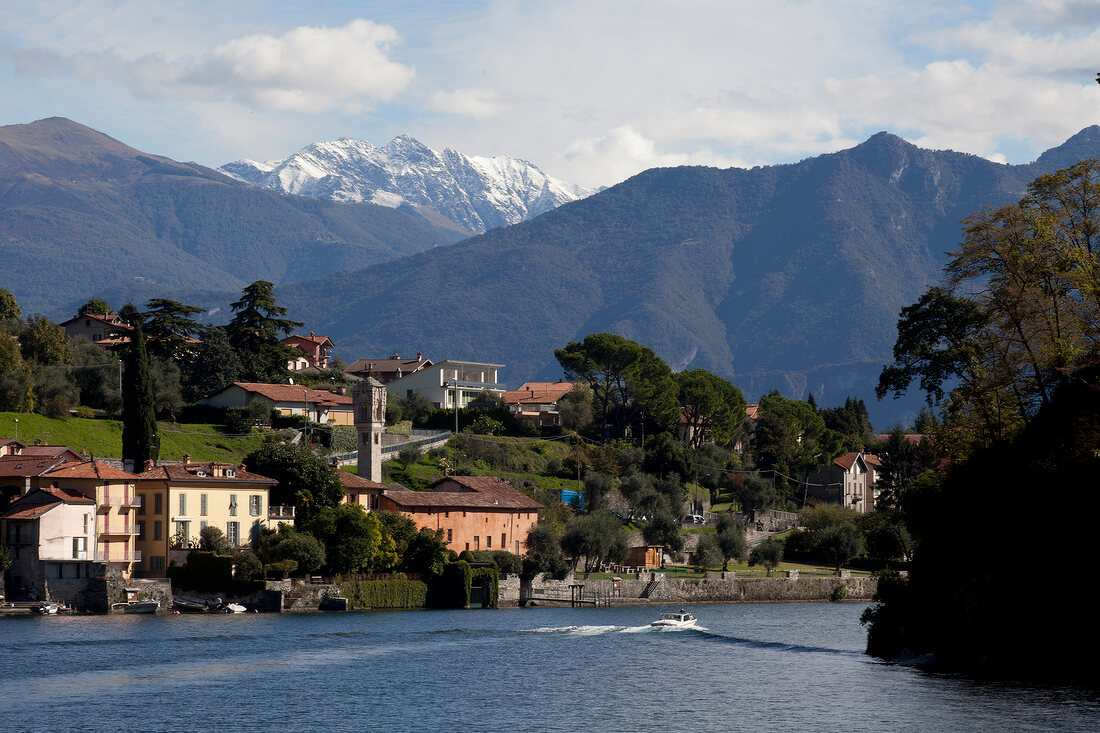 View of Lake Como, Lenno and mountains