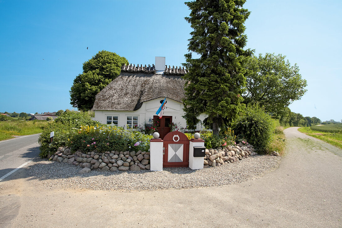 View of Nordballig Altenteiler House at Baltic coast