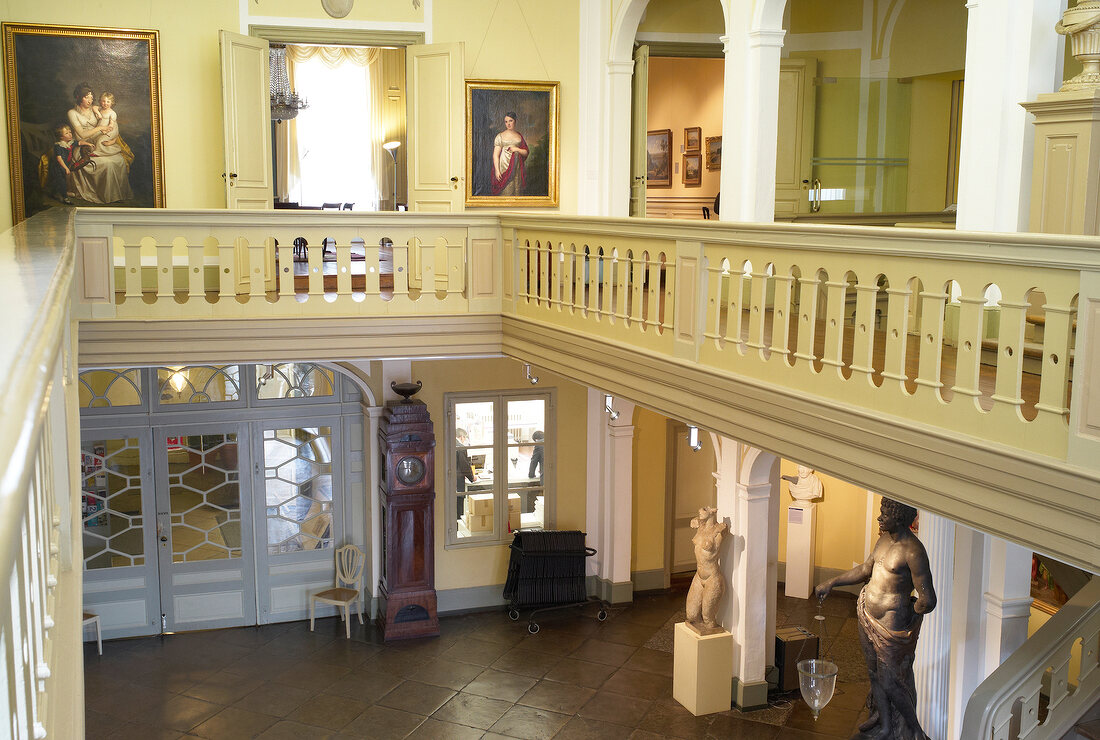 Interior and paintings of Behnhaus art museum at Hanseatic city, Lubeck, Germany