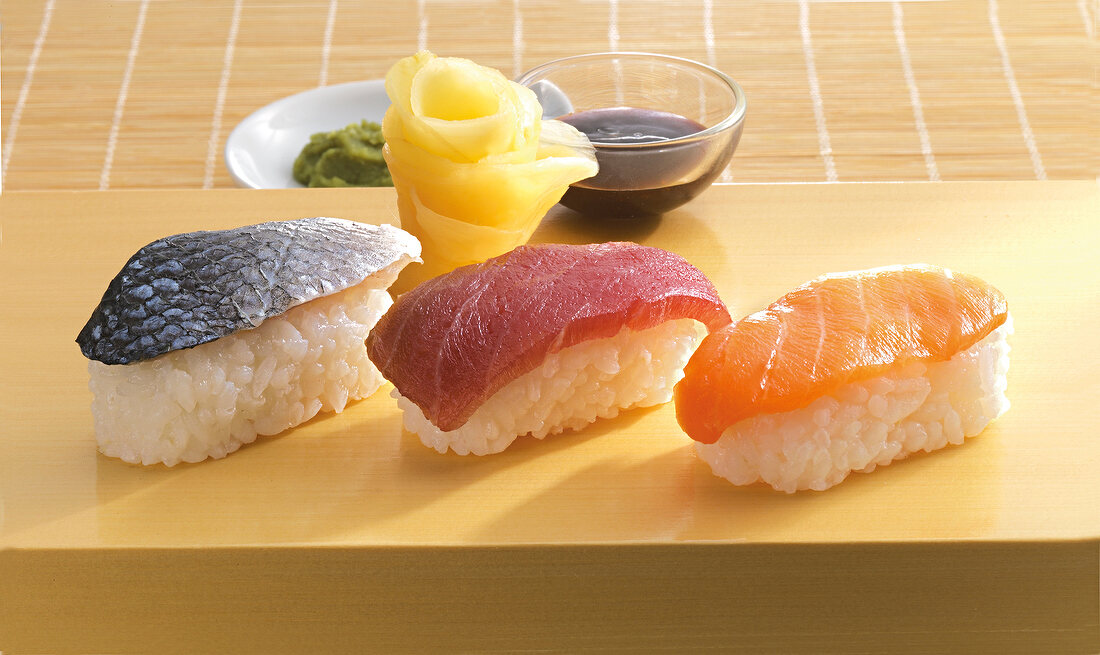 Sushi nigiri on table