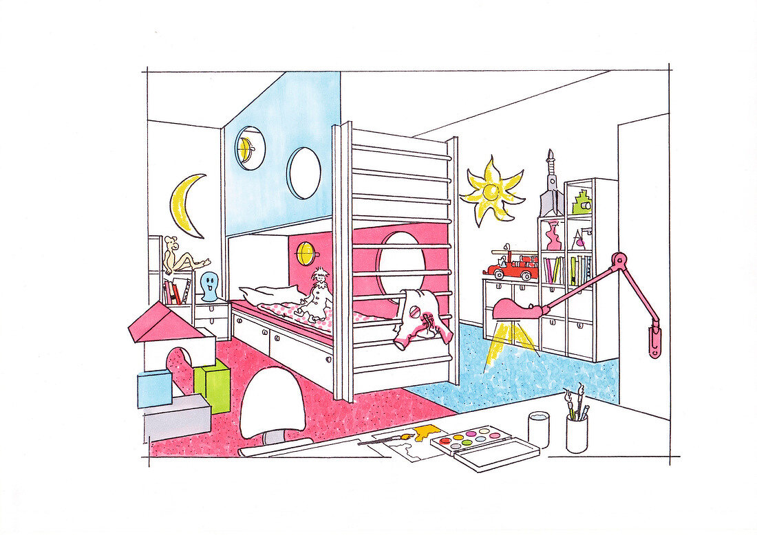 Illustration of nursery room