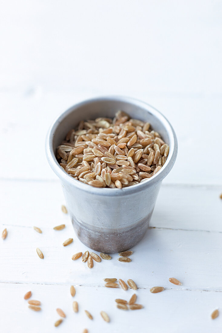 Genussrezepte für zwei, Töpfchen gefüllt mit Grünkern