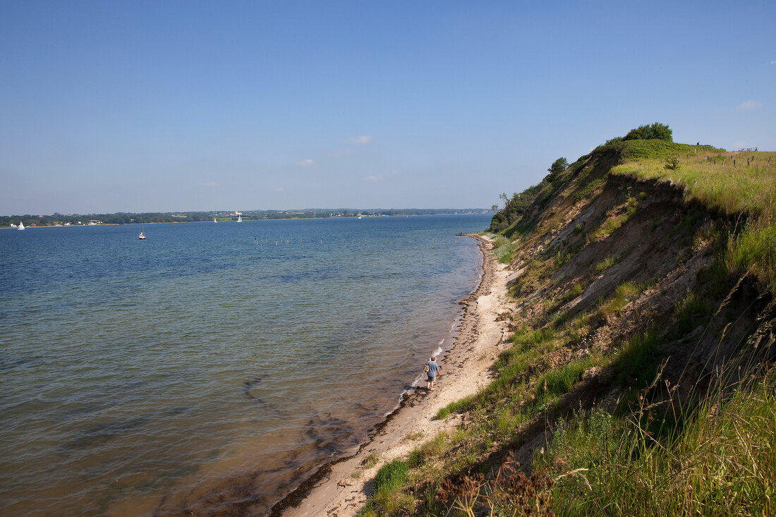 Ostseeküste: Holnis, Steilküste, Meerblick, Spaziergänger.