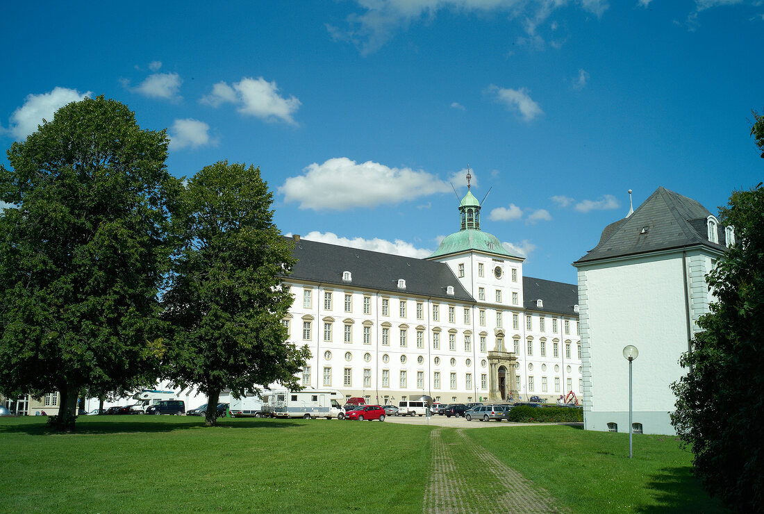 View of Gottorp Castle Park in Schleswig-Holstein, Germany