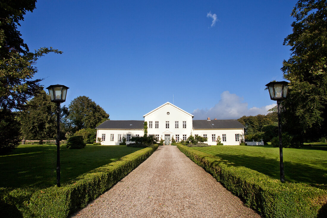 Facade of white painted building, Baltic Sea Coast, Fehmarn, Germany