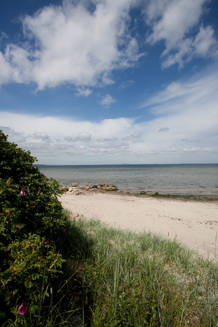 Ostseeküste: Habernis, Badebucht, steinig.