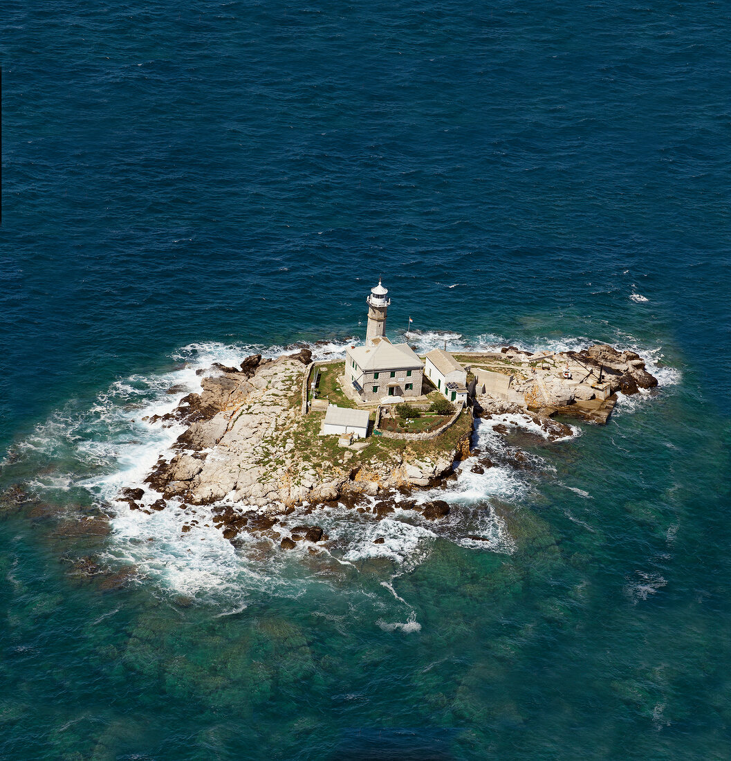 View of Island of Sv. Ivan cottage with lighthouse, Croatia