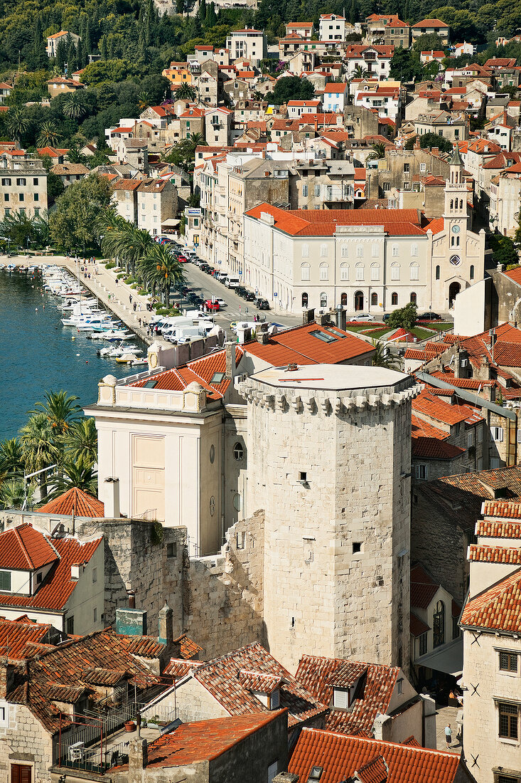 Kroatien: Split, Stadtansicht, Hafen, Vogelperspektive