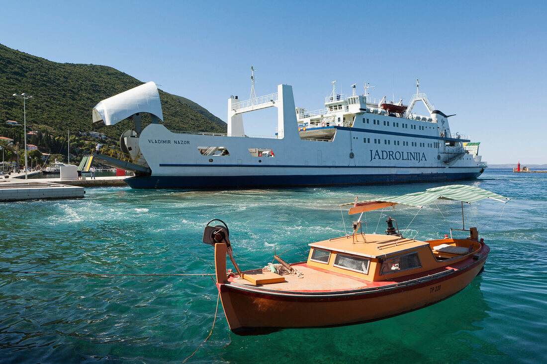 Adriatic ferry from Trpanj to Ploce in Dalmatia, Croatia