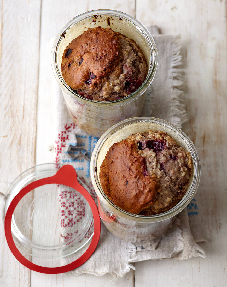 Cherry bread in jar