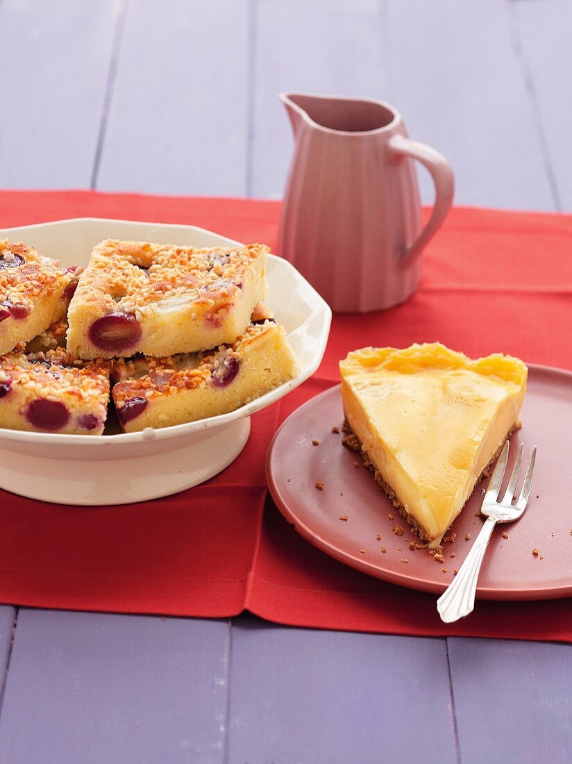 Grape cake and pear cake