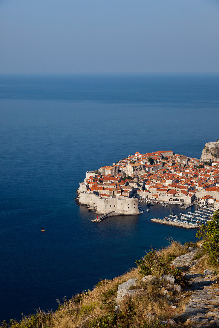 Cityscape of Dubrovnik in Dalmatia, Croatia, Aerial view