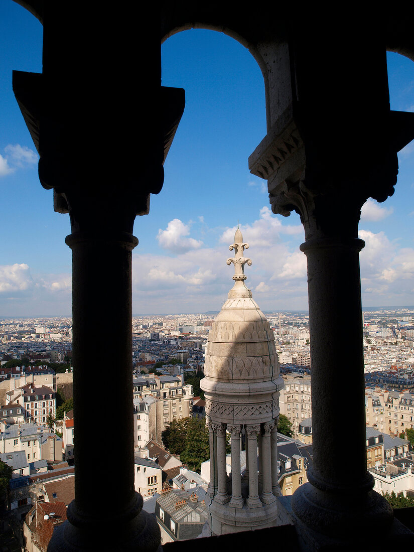 View of city from Sacre Coeur in Paris, France