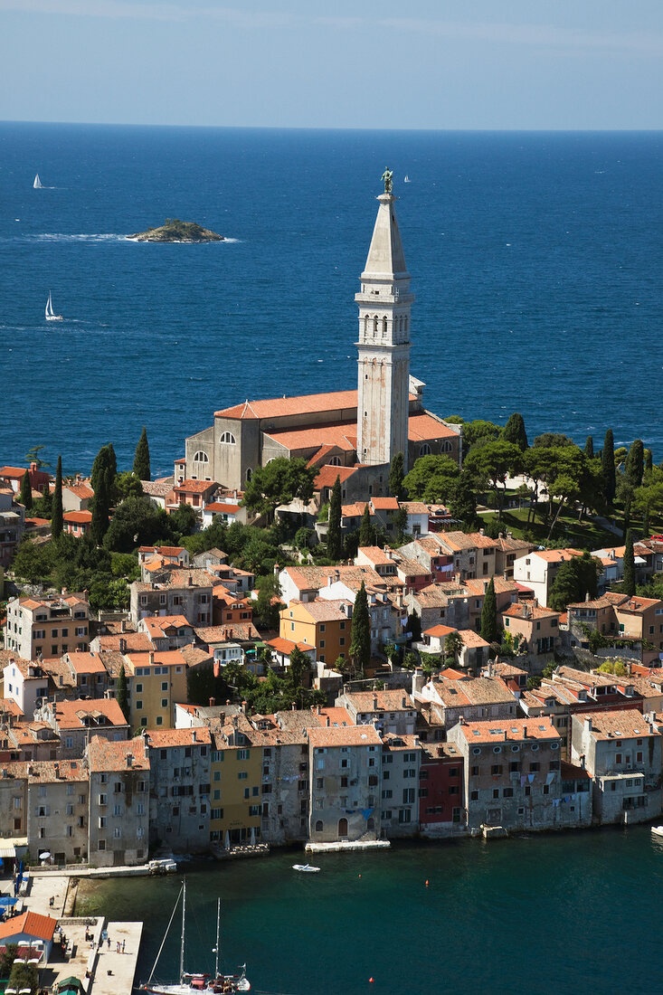 View of Rovinj sea port in Croatia 