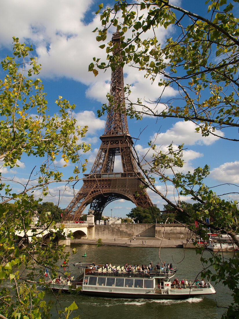 View of Eiffel Tower in Paris, France