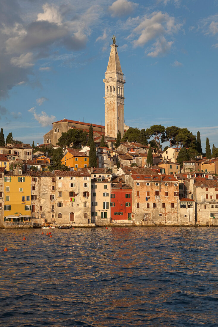 View of Rovinj cityscape and sea in Croatia 