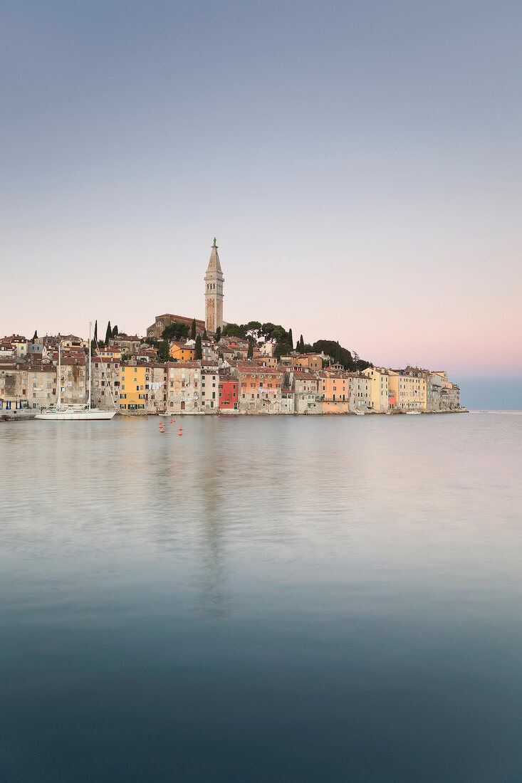 View of Rovinj cityscape and sea in Croatia 