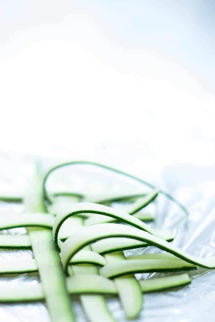 Close-up of zucchini strips