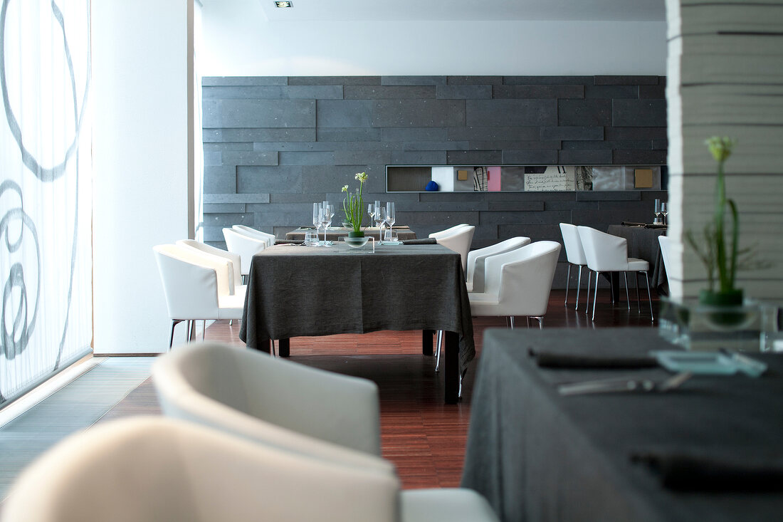 Dining room at gourmet restaurant Becker's, Trier, Germany