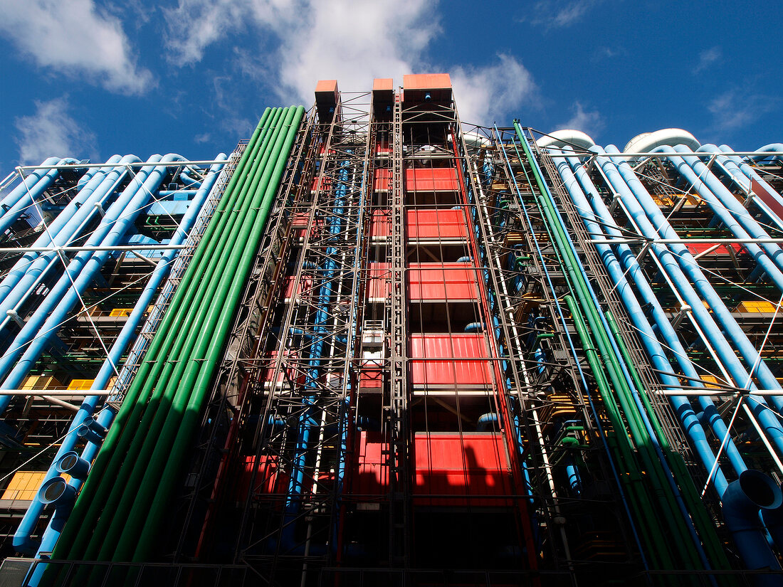 Exterior of Centre Georges Pompidou Library in Paris, France