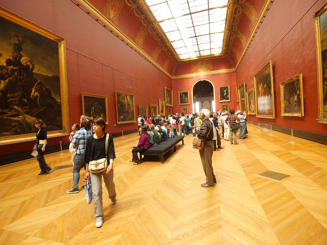 Tourists in The Louvre Museum, Paris, France